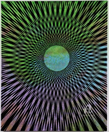 Peinture intitulée "rayonnement de gaia" par Michaël Cugnet, Œuvre d'art originale, Acrylique