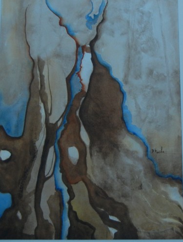 Pintura intitulada "tableau de chasse #…" por Dominique Kuehn, Obras de arte originais, Aquarela