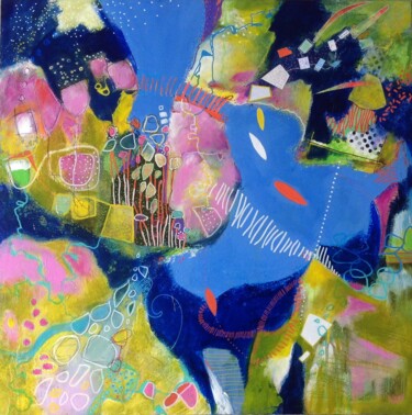 Peinture intitulée "la vie en Rose" par Nadine Falguieres (NADI), Œuvre d'art originale, Acrylique