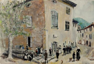 Peinture intitulée "Picturepostcard Vil…" par Christopher Walker, Œuvre d'art originale, Huile