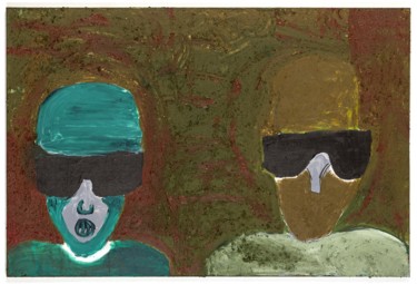 Painting titled "Duo de choc" by Agnès Marty, Original Artwork