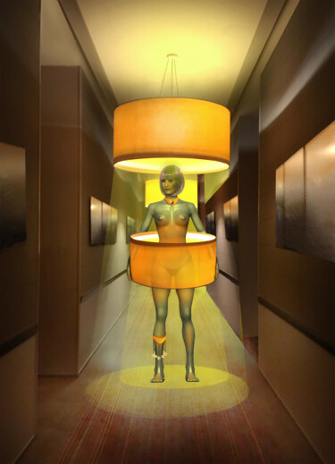 Digitale Kunst mit dem Titel "Le lampadère." von Philippe Renou, Original-Kunstwerk, Fotomontage