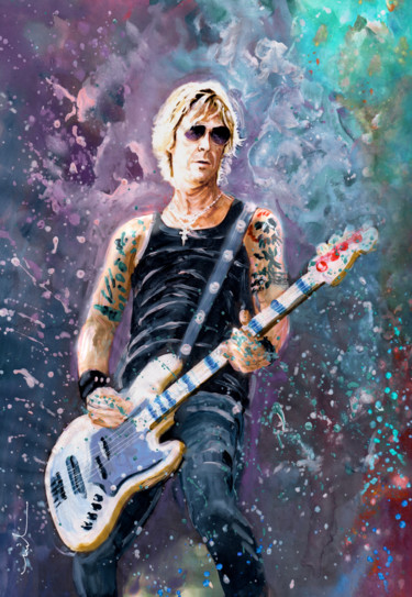 绘画 标题为“Duff McKagan” 由Miki De Goodaboom, 原创艺术品, 水粉