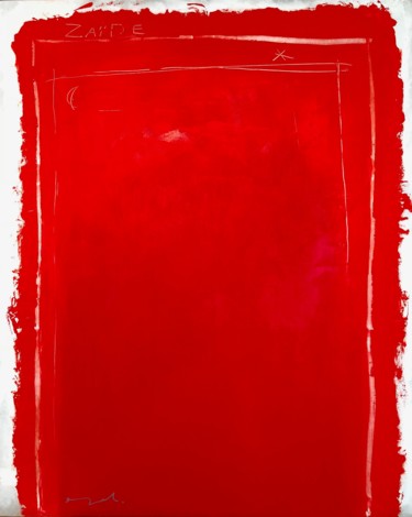 peinture acrylique abstraite de couleur rouge _ ZAÏDE 「peinture acrylique…」というタイトルの絵画 Norbert Engelによって, オリジナルのアートワーク, アクリル