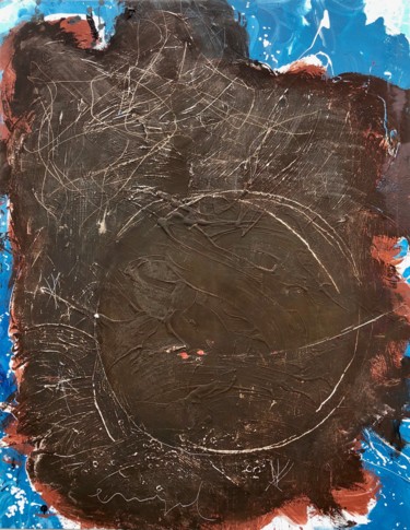 peinture Acrylique Abstraite _ "MOON BIRTH" 제목이 "peinture Acrylique…"인 미술작품 Norbert Engel로, 원작, 아크릴 나무 들것 프레임에 장착됨