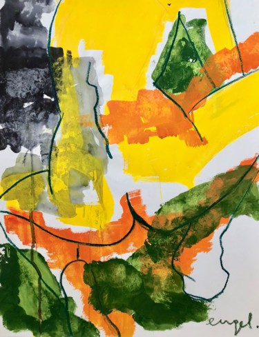 Peinture intitulée "NU N°12 Large" par Norbert Engel, Œuvre d'art originale, Aquarelle Monté sur Châssis en bois