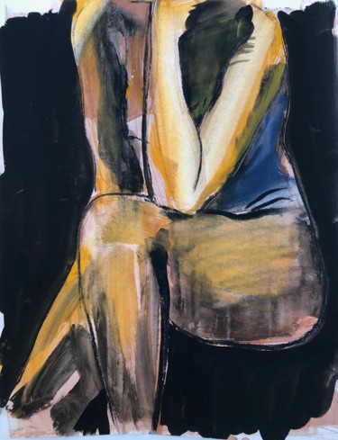 Peinture intitulée "NU N°16" par Norbert Engel, Œuvre d'art originale, Aquarelle Monté sur Châssis en bois
