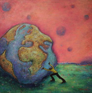 Peinture intitulée "Ça ne tourne pas ro…" par Véronique Wibaux, Œuvre d'art originale, Acrylique Monté sur Châssis en bois
