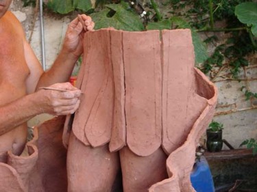 Escultura intitulada "Santo Expedito" por Alceo Luiz De Costa Dcosta, Obras de arte originais