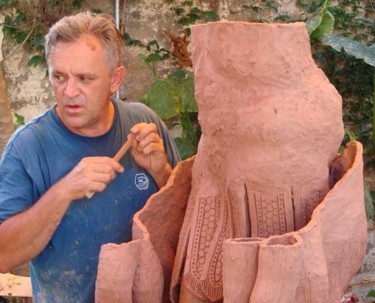 Escultura intitulada "Santo Expedito" por Alceo Luiz De Costa Dcosta, Obras de arte originais