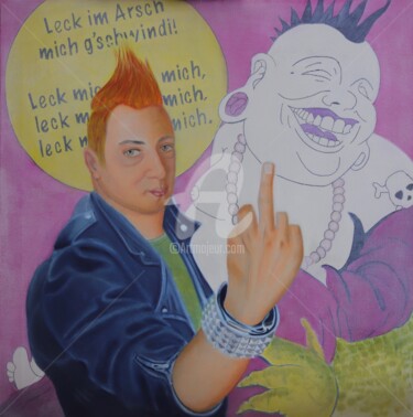 Malerei mit dem Titel "Amadeus - KV 231" von Gabriele Roman, Original-Kunstwerk, Öl Auf Keilrahmen aus Holz montiert