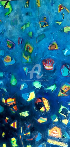 LA FETE Malerei mit dem Titel "LA FETE" von Danièle Mercier-Lutz (Dml), Original-Kunstwerk, Acryl Auf Keilrahmen aus Holz montiert