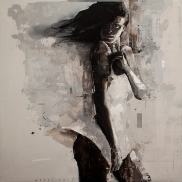 Painting titled "Night breeze" by Viktor Sheleg, Original Artwork, Oil
