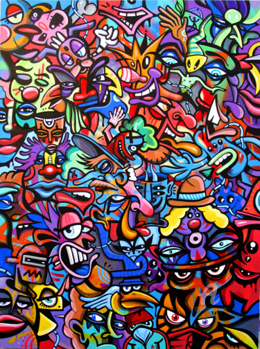 Peinture intitulée "My artworld toons" par Art De Noé, Œuvre d'art originale, Acrylique