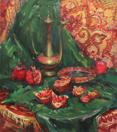 "The taste of pomegranate" 绘画 标题为“"The taste of pomeg…” 由Alisa Onipchenko-Cherniakovska, 原创艺术品, 油 安装在木质担架架上