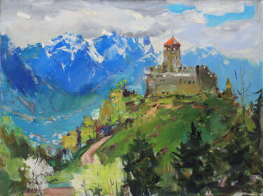 "Zumelle Castle" 绘画 标题为“"Zumelle Castle"” 由Alisa Onipchenko-Cherniakovska, 原创艺术品, 油