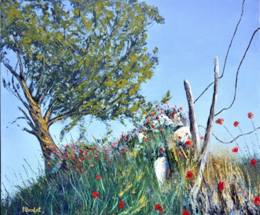 Peinture intitulée "Sous la butte" par Pascal Baudot, Œuvre d'art originale, Huile