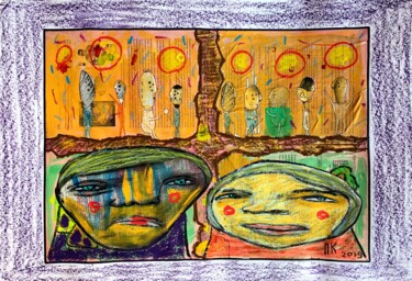 Rysunek zatytułowany „Two Chancellors” autorstwa Pavel Kuragin, Oryginalna praca, Pastel