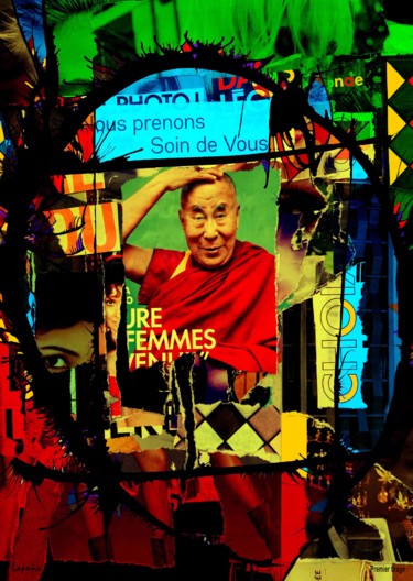 Série: tout-est-affaire-de-decor- 6 Collages titled "Série: tout-est-aff…" by Bernard Lapeña, Original Artwork, Collages Mounted on Plexiglass