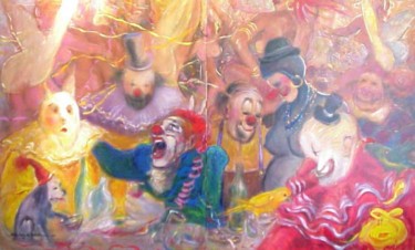 Painting titled "Ararajuba (G)" by Aldo Luiz De Paula Fonseca, Original Artwork, Oil