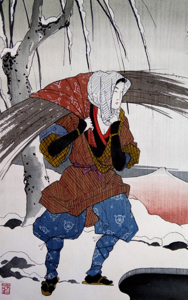 Painting titled "Запах весны" by Taisiia Menigecheva, Original Artwork, Watercolor