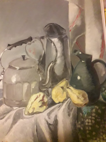 Nature morte à la bouilloire, the kettle Painting titled "Nature morte à la b…" by Diane Medus, Original Artwork, Oil