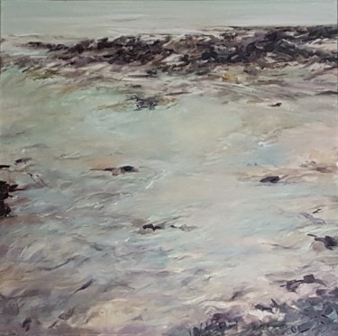 Painting titled "Mer Bigoudène II" by Evelyne Chabaud, Original Artwork, Oil