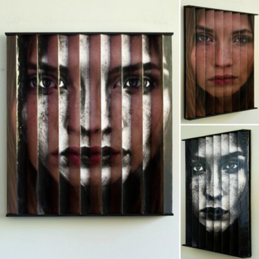 Bipolar - Double portret artwork Sculpture titled "Bipolar - Double po…" by Rouzbeh Tahmassian, Original Artwork, Oil