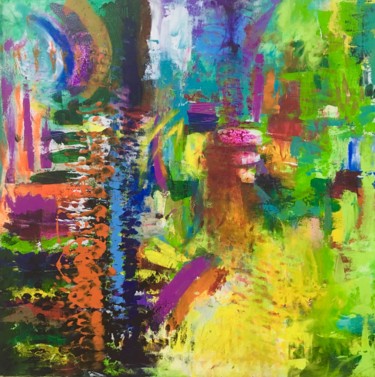 Children’s Playground Peinture intitulée "Children’s Playgrou…" par Aatmica Ojha, Œuvre d'art originale, Acrylique