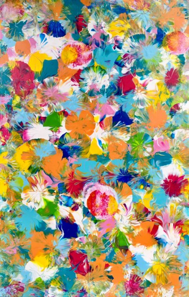 fleurs-multicolores2.jpg Peinture intitulée "fleurs-multicolores…" par Cendrique Nouchy-Desjeux (Cendrique Art), Œuvre d'art originale, Acrylique