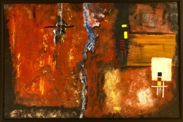 Painting titled "Cross Street" by Jenny Hee, Original Artwork, Acrylic Mounted on Wood Panel