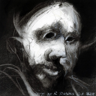 Dessin intitulée "TÊTE 2" par Patrick Santus, Œuvre d'art originale, Conté