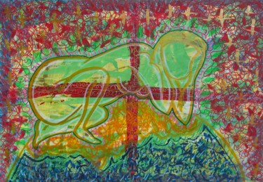 Peinture intitulée "OMG the planet's bu…" par Aude Peris, Œuvre d'art originale, Acrylique Monté sur Châssis en bois