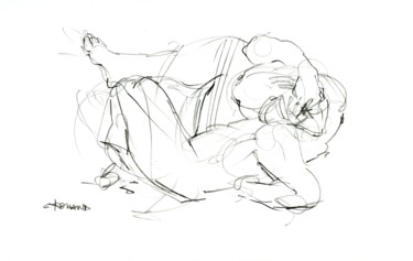 Dessin intitulée "12,5x20 2019 24" par Christian Rolland, Œuvre d'art originale, Crayon