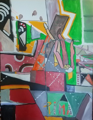 Painting titled "Bientôt les J.O" by Agnès Marty, Original Artwork, Acrylic