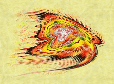 Arts numériques intitulée "COQ en bataille" par Alain Du Mortier, Œuvre d'art originale, Peinture numérique