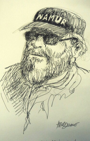Desenho intitulada "Gilbert DARDEL mair…" por Claude Hardenne, Obras de arte originais, Marcador