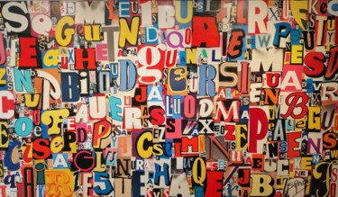 Collages intitulée "Abecedaire" par Thierry Spada, Œuvre d'art originale, Collages