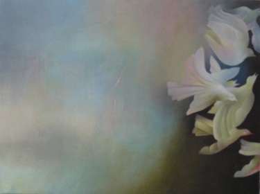 Painting titled "Après la nuit" by Nathalie Gautier, Original Artwork, Oil Mounted on Wood Stretcher frame
