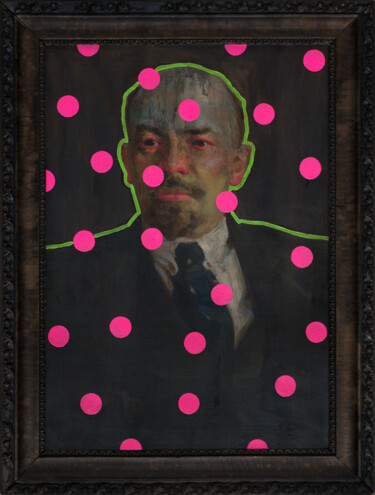 Oleksandr Balbyshev "Zombie Lenin" Painting titled "Oleksandr Balbyshev…" by Oleksandr Balbyshev, Original Artwork, Oil Mounted on Wood Stretcher frame