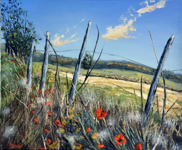 Peinture intitulée "Un coin de campagne…" par Pascal Baudot, Œuvre d'art originale, Huile