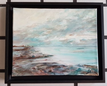 Peinture intitulée "Mer Bigoudène V" par Evelyne Chabaud, Œuvre d'art originale, Huile
