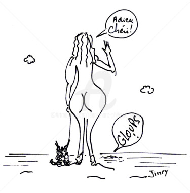 Dessin intitulée "ADIEU CHÉRI" par Jean-Marc Philippe (Jimpy), Œuvre d'art originale, Marqueur