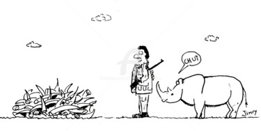 Dessin intitulée "CHUUUT !" par Jean-Marc Philippe (Jimpy), Œuvre d'art originale, Marqueur