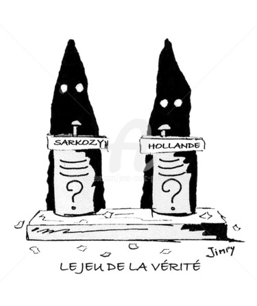Dessin intitulée "LE JEU DE LA VÉRITÉ" par Jean-Marc Philippe (Jimpy), Œuvre d'art originale, Marqueur