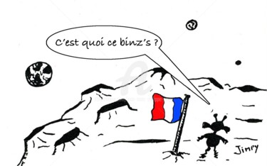 Dessin intitulée "C'EST QUOI CE BINZ'…" par Jean-Marc Philippe (Jimpy), Œuvre d'art originale, Marqueur