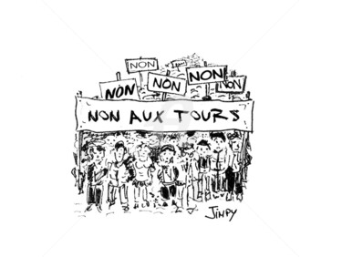 Dessin intitulée "NON AUX TOURS" par Jean-Marc Philippe (Jimpy), Œuvre d'art originale, Marqueur