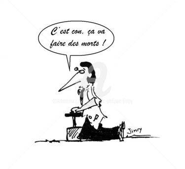 Dessin intitulée "ÇA VA FAIRE DES MOR…" par Jean-Marc Philippe (Jimpy), Œuvre d'art originale, Marqueur