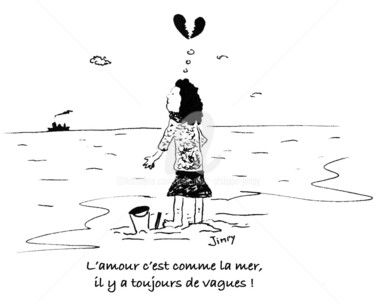 Dessin intitulée "L'AMOUR C'EST COMME…" par Jean-Marc Philippe (Jimpy), Œuvre d'art originale, Encre