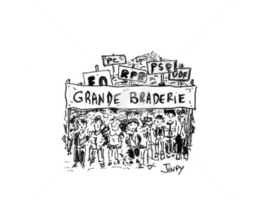 Dessin intitulée "GRANDE BRADERIE" par Jean-Marc Philippe (Jimpy), Œuvre d'art originale, Marqueur